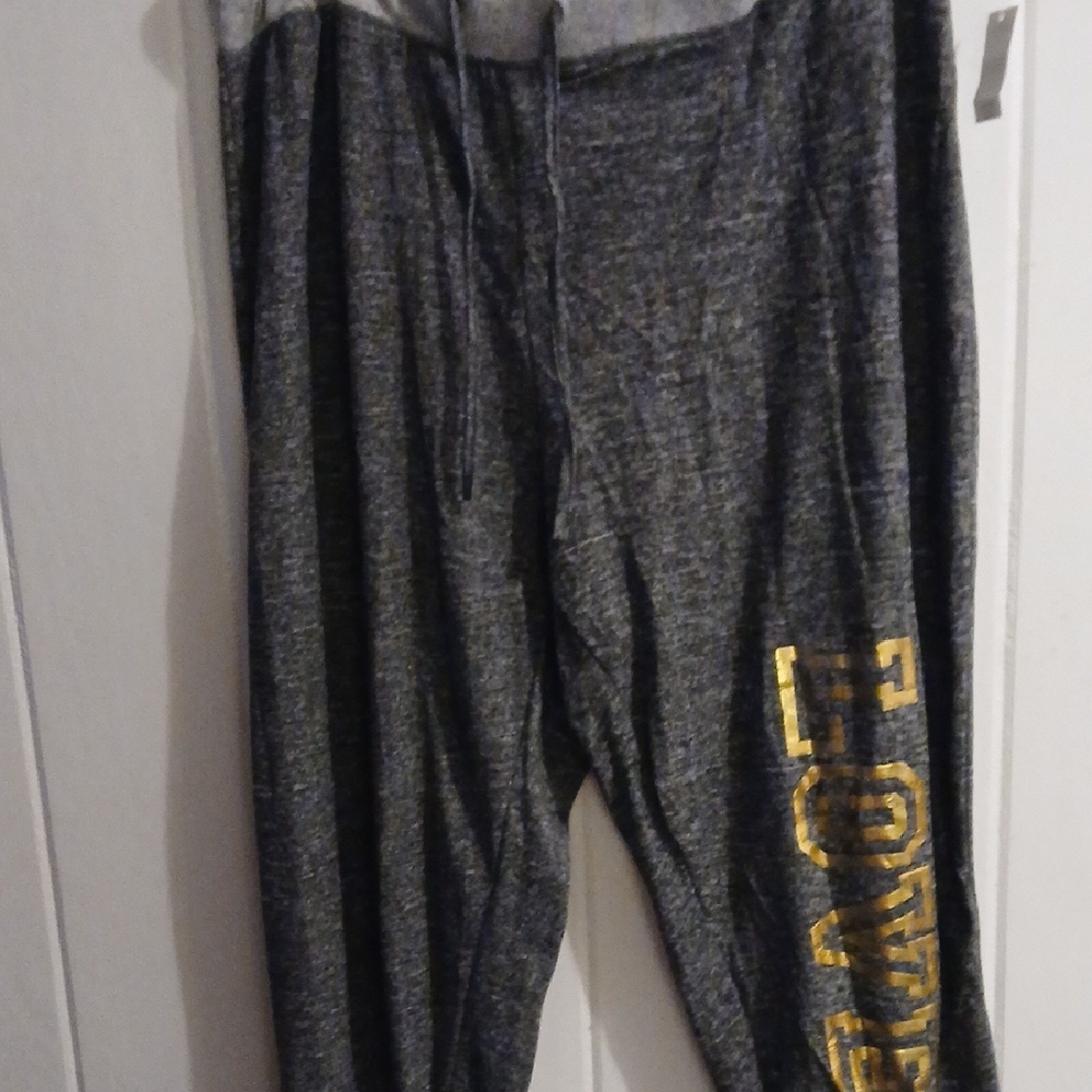 Stylish Gray Joggers with Gold LOVE Accent